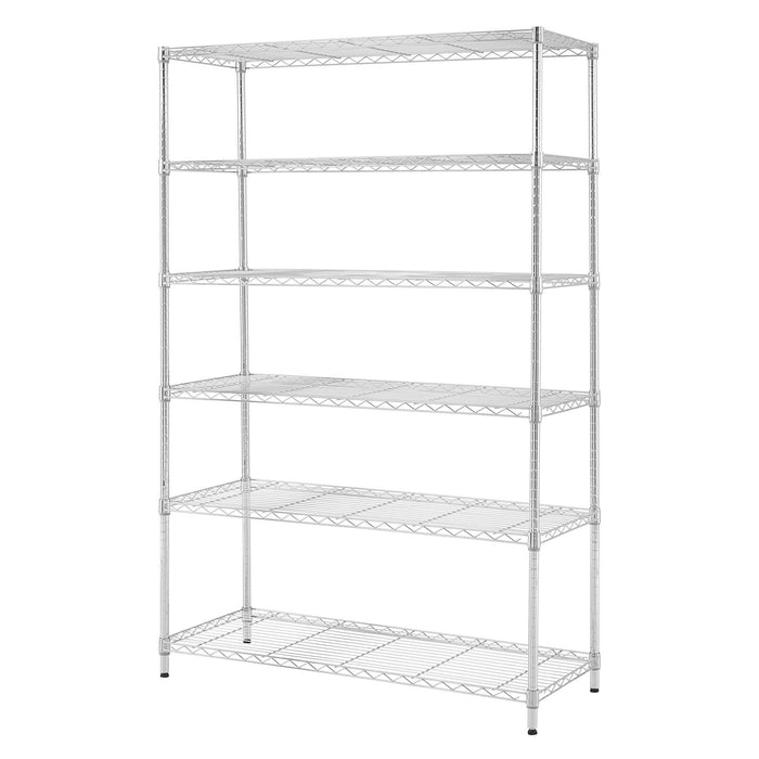 Hyper Tough Chrome Wire Shelf 6-Tier 72"H x 47.7"W x 18"D, 2100lbs Total Capacity