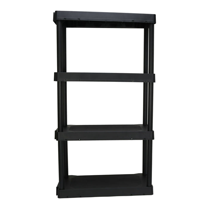 Hyper Tough Plastic 4-Tier Storage Shelves 47.6"H x 21.75"W x 14"D, 240lb Total Capacity, Black