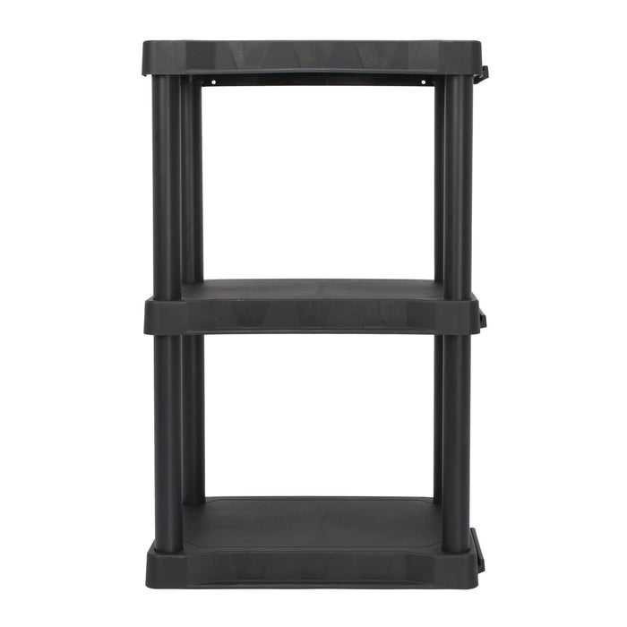 Hyper Tough Black Plastic 3-Tier 32" H x 20.07" W x 12" D, 150lb Total Capacity