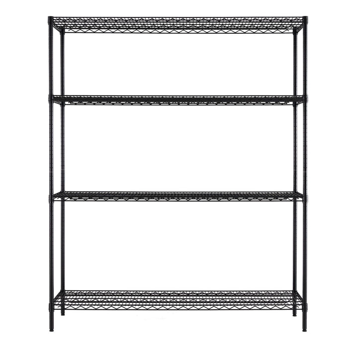 Hyper Tough Black Wire Shelf 4-Tier Heavy Duty 72"H x 60"W x 24"D, 4000lbs Total Capacity