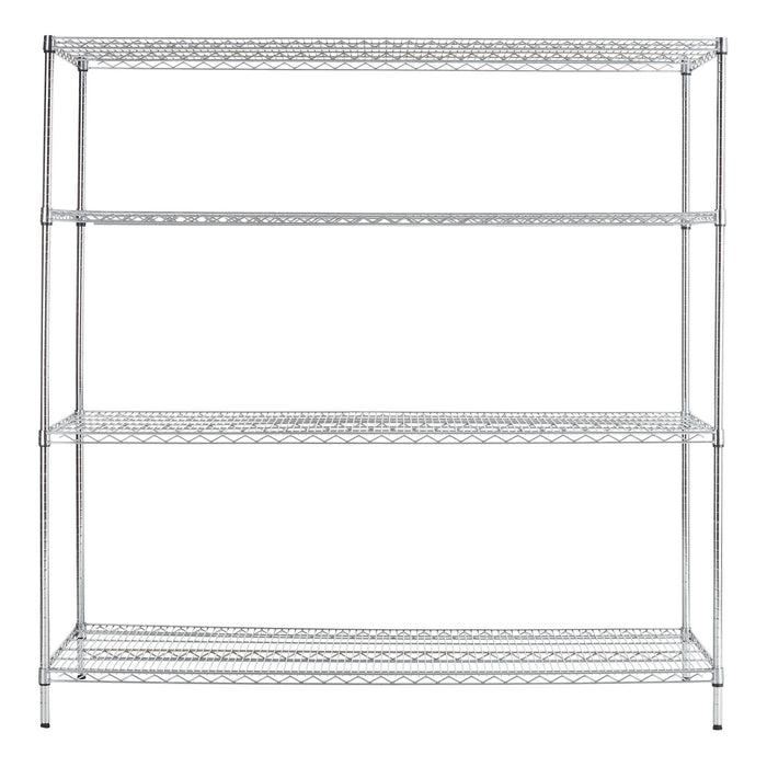 Hyper Tough Chrome Wire Shelf 4-Tier Heavy Duty 72"H x 72"W x 24"D, 4000lbs Total Capacity