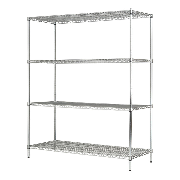 Hyper Tough Chrome Wire Shelf 4-Tier Heavy Duty 72"H x 60"W x 24"D, 4000lbs Total Capacity