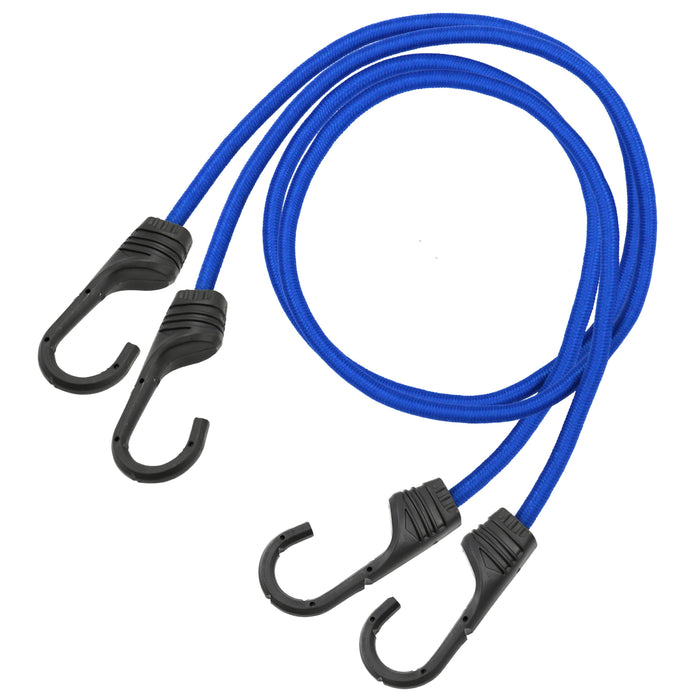 Hyper Tough 2 Pack, 36" Standard Bungee Cords Set, Rubber, Blue, 0.37 oz