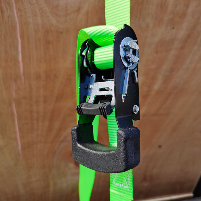 Hyper Tough 2 Pack 10 feet Steel Ratchet Tie Downs, 500 lbs, Green, 33.5 oz