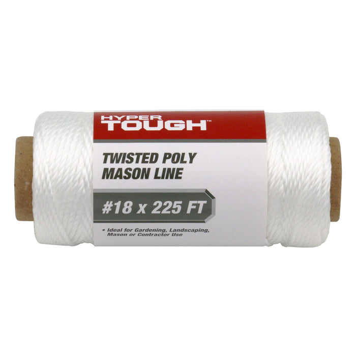 Hyper Tough 225 feet Twisted Polypropylene Mason Line Rope, White