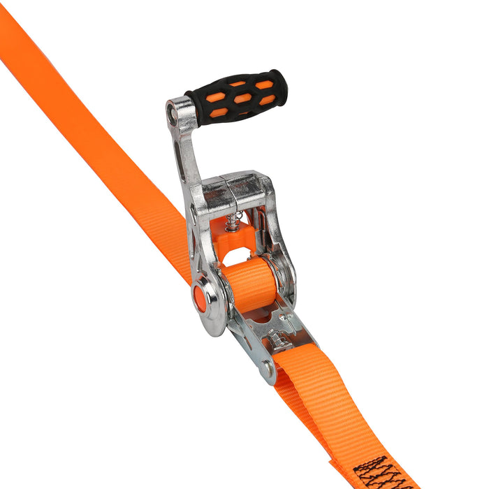 Hyper Tough Brand 1'x14' Aluminium Tie-Downs Ratchet 1,000lbs Work Load with "S" Hooks and Soft Loop 4- Pack