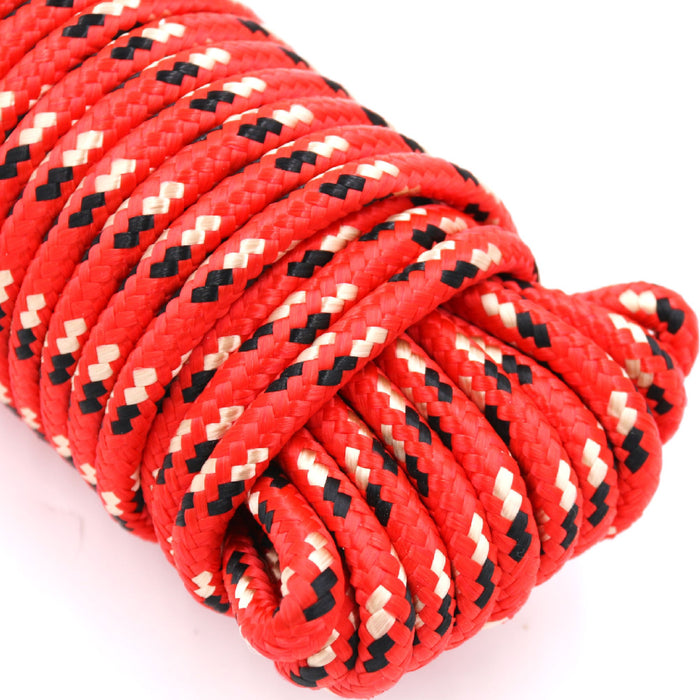 Hyper Tough 3/8 inch x 100 ft, Diamond Braided Polypropylene Rope, Red