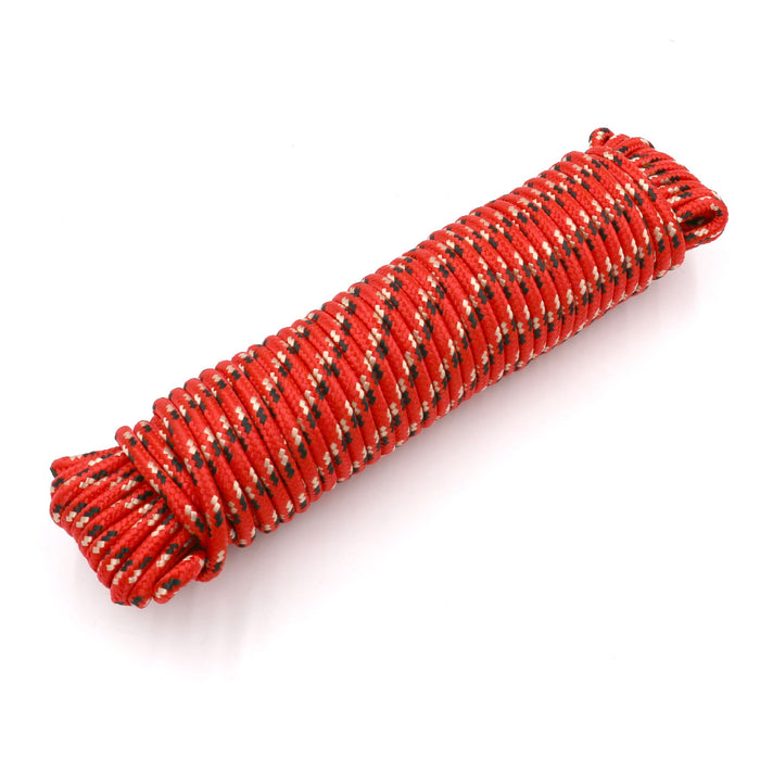 Hyper Tough 3/8 inch x 100 ft, Diamond Braided Polypropylene Rope, Red