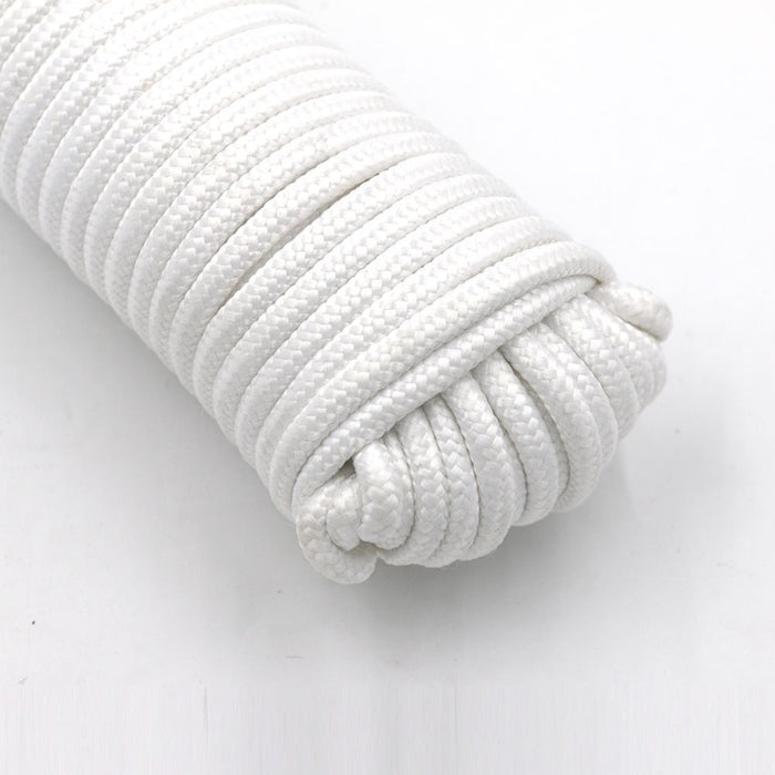 Hyper Tough Diamond Braided Polyester Clothes Line, 3/16 inch x 50 feet, White