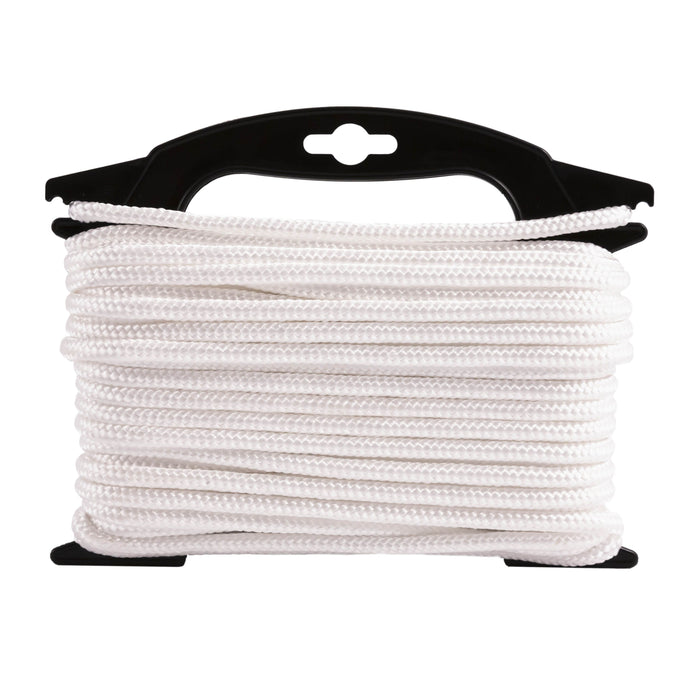 Hyper Tough Item ND850-HT, Nylon Blend Diamond Braid Rope, White, 1/4" x 50', 1 Each