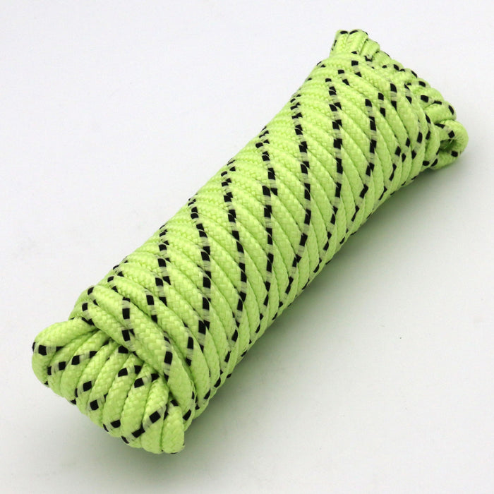 Hyper Tough 1/4 inch x 50 feet Glow-in-Dark Polypropylene Rope, Green