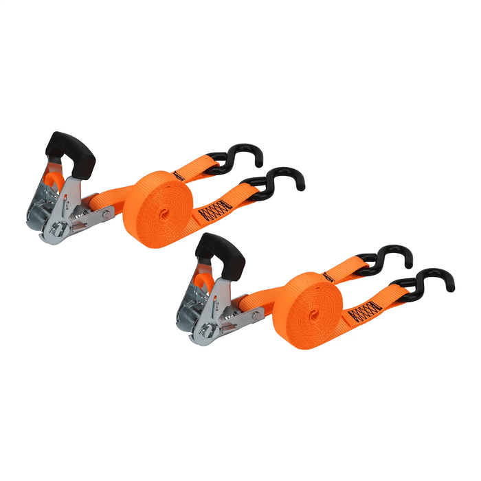 Hyper Tough Brand 1'x14' Tie-Downs Ratchet 1000lbs Work Load with "S" Hooks 2 - Pack