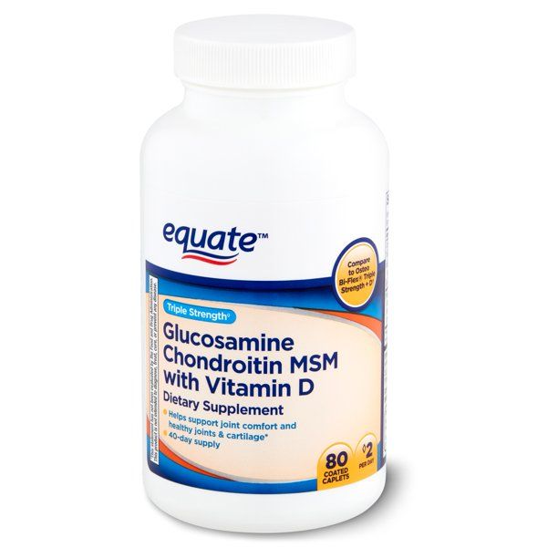 Equate Triple Strength Glucosamine Chondroitin MSM with Vitamin D; 80 Count