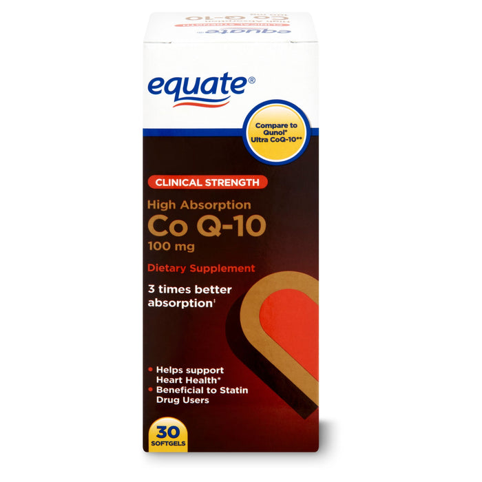 Equate Clinical Strength High Absorption Co Q-10 Dietary Supplement; 100 mg; 30 Count