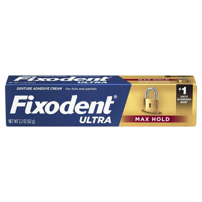Fixodent Ultra Max Hold Denture Adhesive Cream, 2.2 Oz
