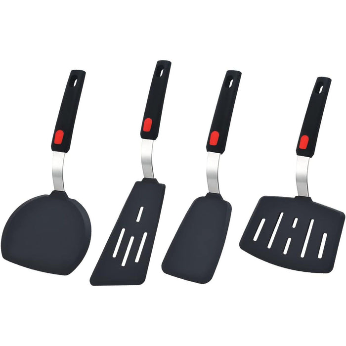 Silicone Spatula Turner, 4-Pack Spatulas 600¡ãF Heat Resistant Set for Nonstick Cookware, Kitchen Cooking Utensils BPA Free Rubber Egg, Crepe, Pancake,Burger,Fish