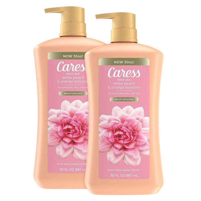 Caress Daily Silk Hydrating Body Wash Peach and Orange Blossom 30 Fl Oz (2 Pk)