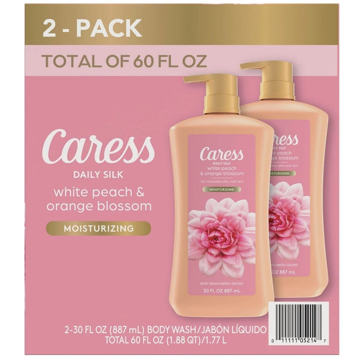 Caress Daily Silk Hydrating Body Wash Peach and Orange Blossom 30 Fl Oz (2 Pk)