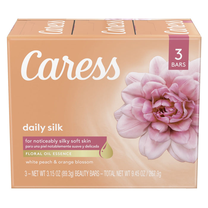 Caress Beauty Bar Soap Daily Silk 3.15 oz 3 Bars