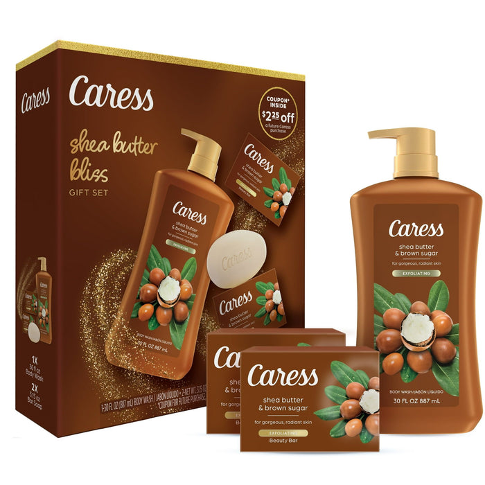 Caress Shea Butter Bliss Body Wash for Women Skincare Gift Set