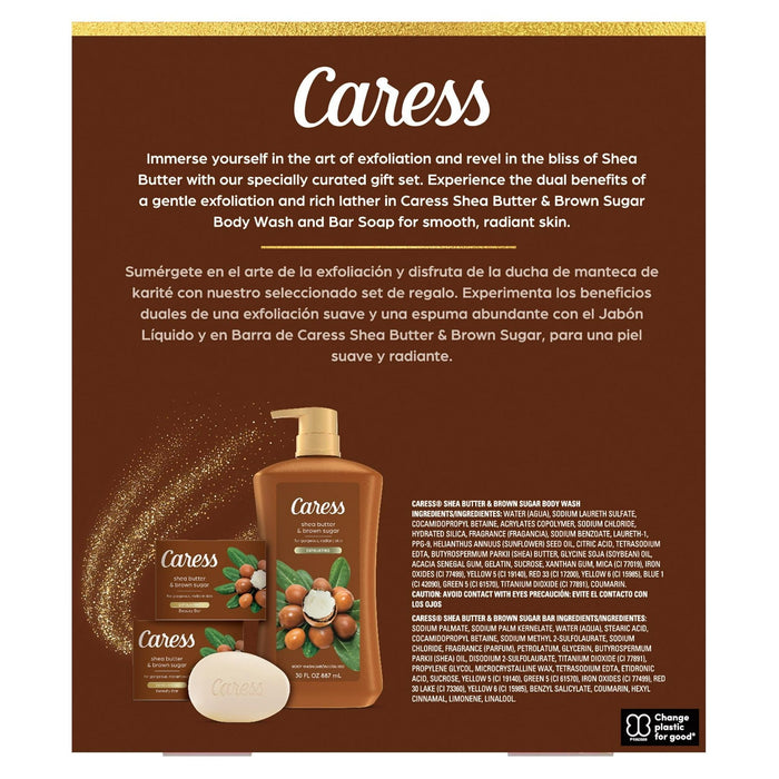 Caress Shea Butter Bliss Body Wash for Women Skincare Gift Set