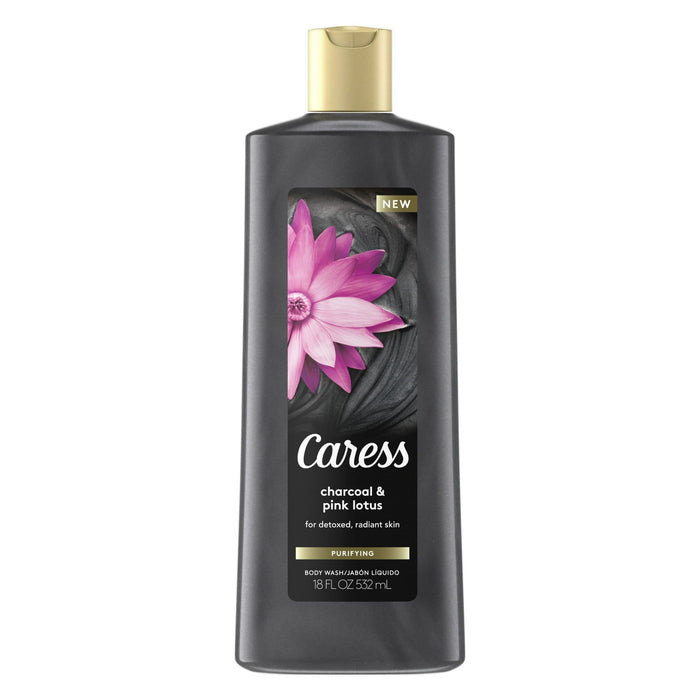 Caress Charcoal And Pink Lotus Womens Body Wash 18 oz