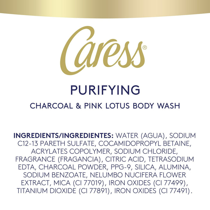 Caress Charcoal And Pink Lotus Womens Body Wash 18 oz