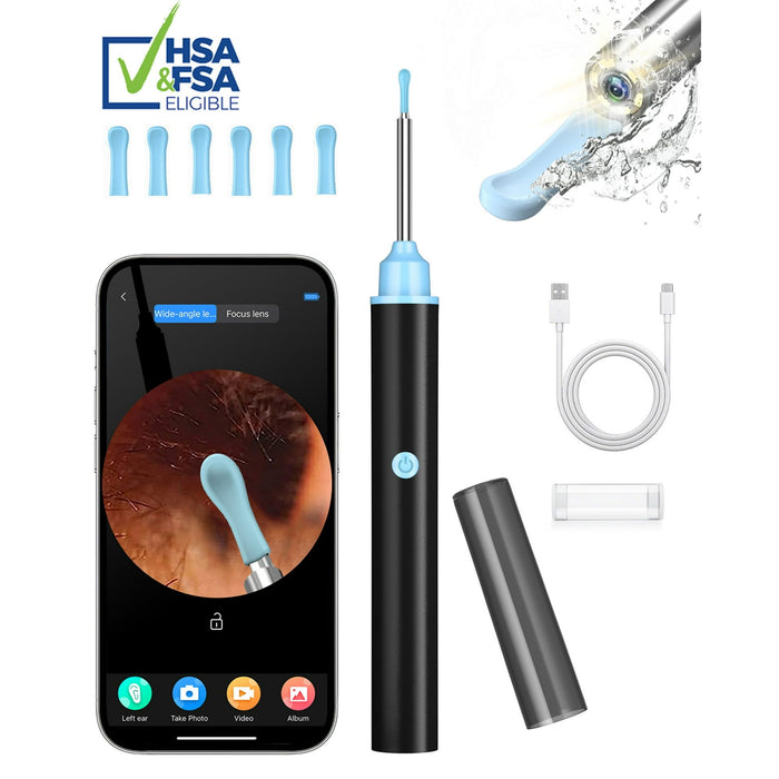 Kekoy Ear Camera and Wax Remover, 1080P Ear Wax Removal Kit, Wireless Otoscope Ear Cleaning Kit with Lights and 6 Ear Scoops