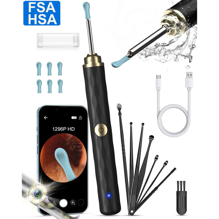 Ear Wax Removal, 1296P HD Camera, KEKOY Ear Cleaner Wireless Ear Cleaning Otoscope with 13 Pcs Kit