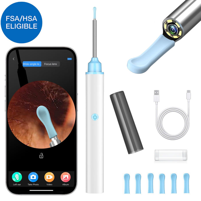 Kekoy Ear Cleaner with Camera, Ear Wax Removal Tool, 1080P HD Ear Wax Removal with 6 LED Lights and 6 Ear Scoops, Mini Visual Ear Camera, Ear Cleaning Kit for iPhone, iPad, Android