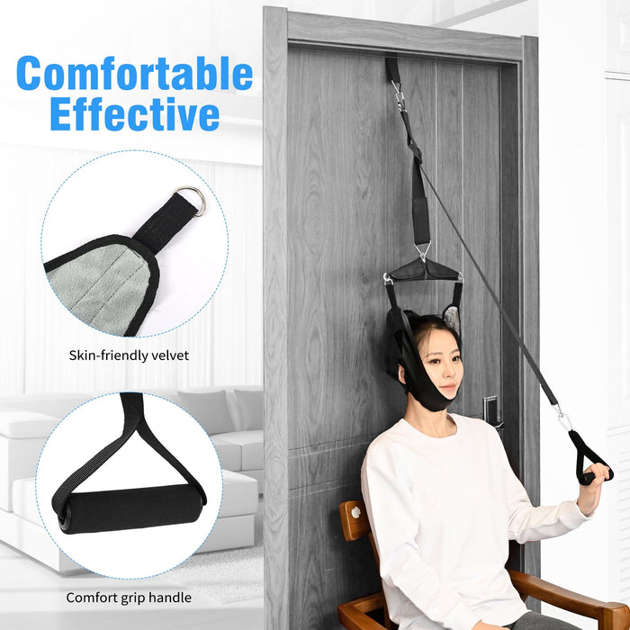 KEKOY Neck Stretcher Cervical Neck Traction Device for Home Use, Portable Hammock Over Door for Neck Pain Relief, Neck Sling Door Hanginger with Travel Bag