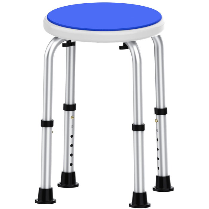 Adjustable Shower Chair for Inside Shower, Kekoy Round Bath Stool for Compact Showers and Tubs, Tool-Free Bath Chair for Elderly/Senior/Disabled/Pregnant