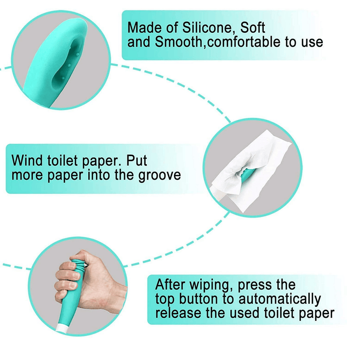 Toilet Aid Wiper, Bathroom Self Assist Tool with Long Handle, Toilet Tissue Assistance Wand Concenient for Mobility Handicap, 15.7 inch