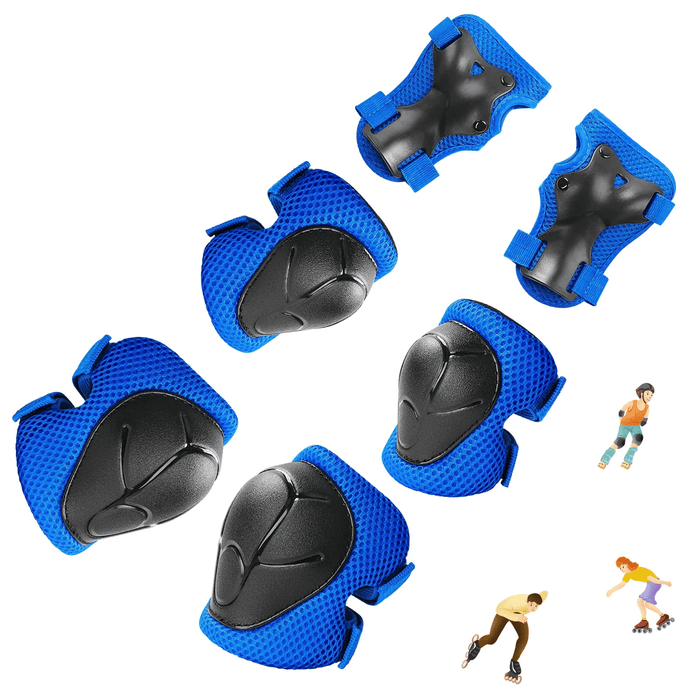 Kids Guards Protective Gear for 3-8 Years Toddlers, Blue Knee Pads Elbow Pads with Wrist 3 in 1 Sports Gear Set for Bike, Cycling, Roller Skating, Skateboard