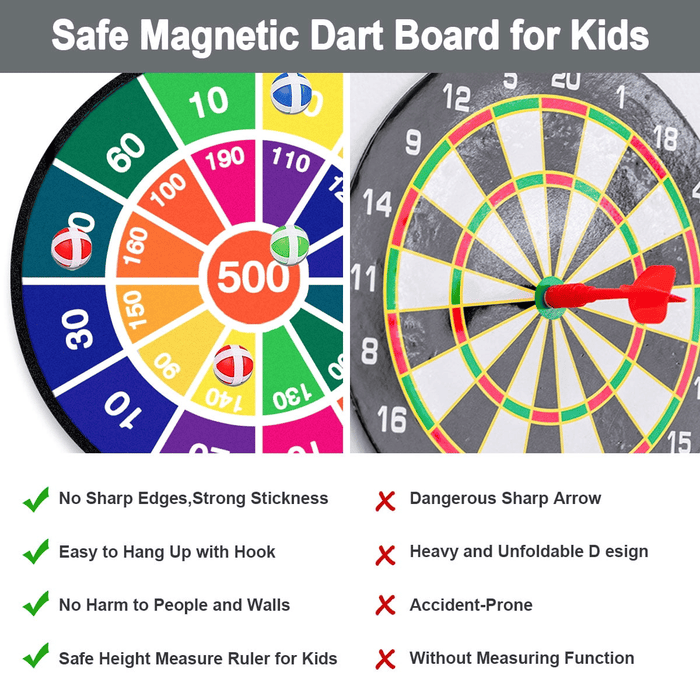 Kids Dart Board Game Set, 28.7 inch Dart Board with 16 Stick Balls and Hook, Indoor Outdoor Yard Party Sports Game Toys, Christmas Birthday Gift for Boys Girls Age 3 4 5 6 7 8 9 10 11 12