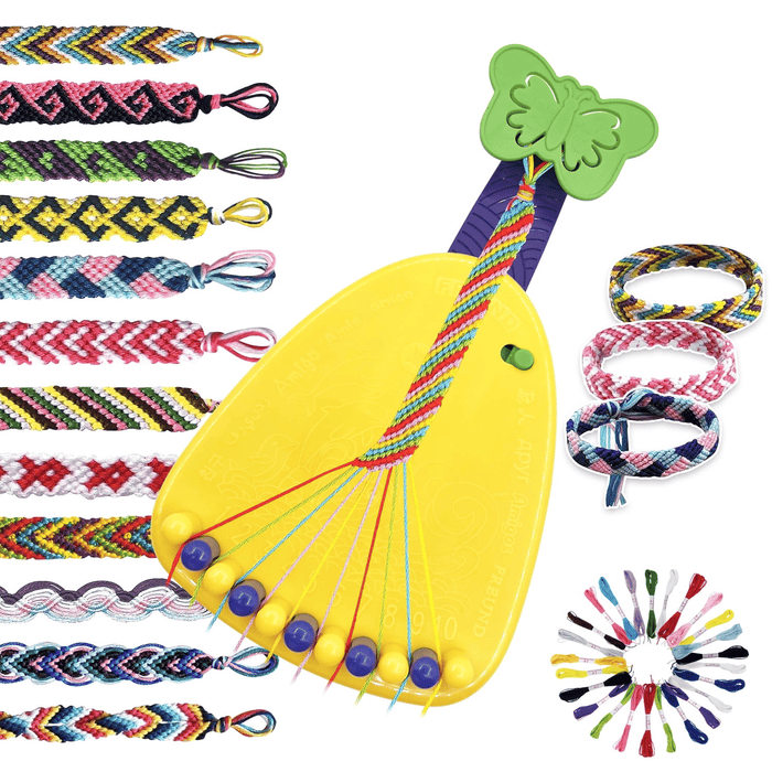 Braiding Friendship Bracelet Making Kit, Kids Jewelry Making Kit with 25 Pre-Cut Threads, Arts and Crafts Toy for 8-12 Year Old Girls Christmas Birthday Gifts