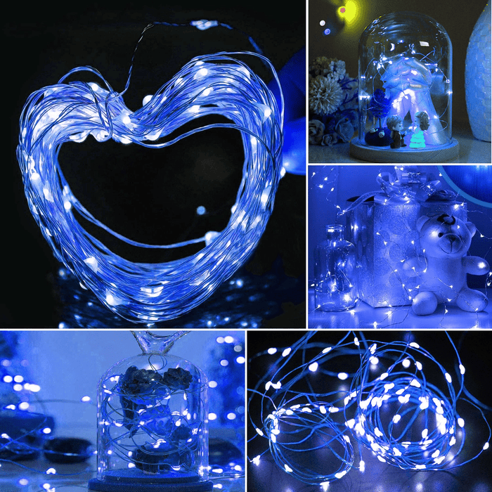 66 FT 200 LED Outdoor Solar String Lights, Waterproof Solar Fairy Lights for for Garden Patio Yard Decorative (Blue)