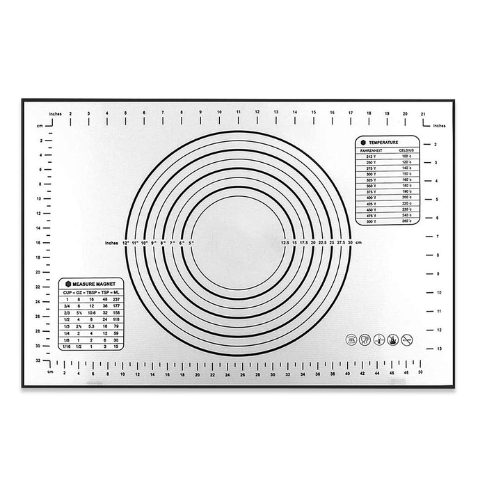 Silicone Pastry Mat, Non-Stick Cooking Mat, Reusable Baking Mat Dough Rolling Mat for Cookies, Pie, Bread and Pastry, 23.6" x 15.7 ", Black