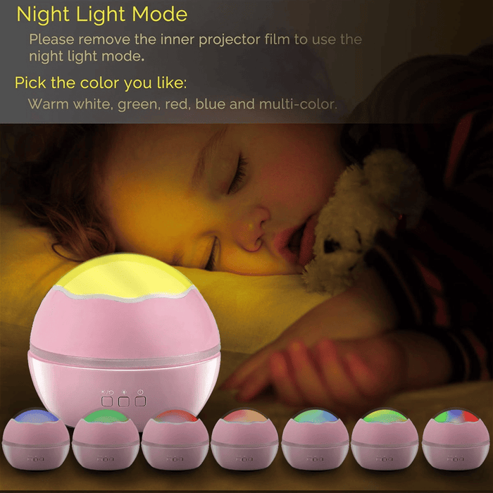 Night Light Projector for Kids, 2 in 1 Ocean and Starry Projector, 360¡ã Rotating Baby Night Lights Lamp for Bedroom Christmas Birthday Gifts, Pink