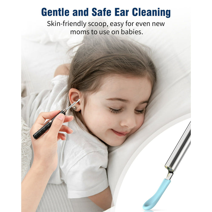 KEKOY Earwax Cleaner Kit, Ear Wax Removal Tool with 1296P HD Camera and 6 LED Lights, Ear Cleaner with 10 Ear Pick, Upgrade Ear Wax Removal Tool for iOS and Android, Gray