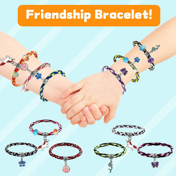 Friendship Bracelet Making Kit for Kids 6-12, Girls DIY Arts & Crafts Toys, Cool Jewelry Briading Maker Kit, Birthday Gifts for Teen Girls, Purple