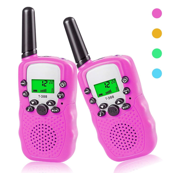 Walkie Talkie for Kids, 3 Miles Range Walky Talky Toys Stocking Stuffers Gifts for 3-12 Year Old Girls Boys Outdoor Adventures, 2 Pack, Pink