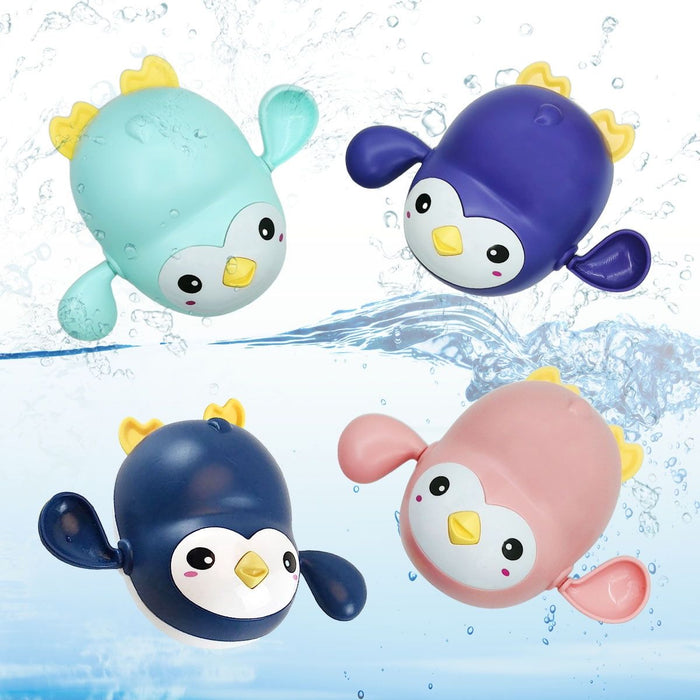 4 Pack - Swimming Bathtub Windup Water Toy for Boys and Girls, Baby Penguin Bath Toys, Cute Funny Floating Pool Playing Set for 1 2 3 4 5 Year Old Child Kids Toddlers