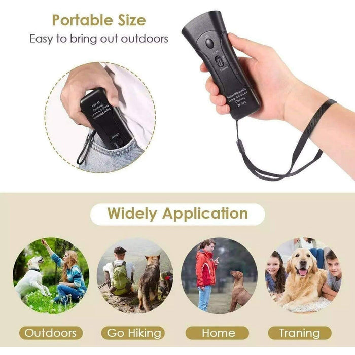 Anti Barking Device, Ultrasonic Dog Barking Deterrent Pet Training Device, Handheld Dog Trainer, Bark Control Indoor Outdoor Training Tool