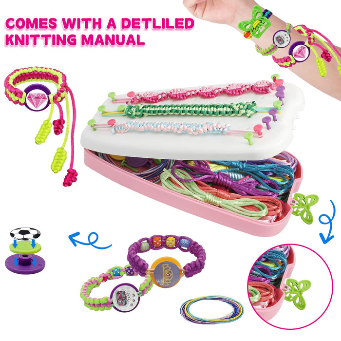 Girls Friendship Bracelet Making Kit, DIY Art Carfts Toy for Girls Age 8-12, 189 Pcs Friendship Jewelry Making Set for Christmas Birthday Gifts (Powdered White)