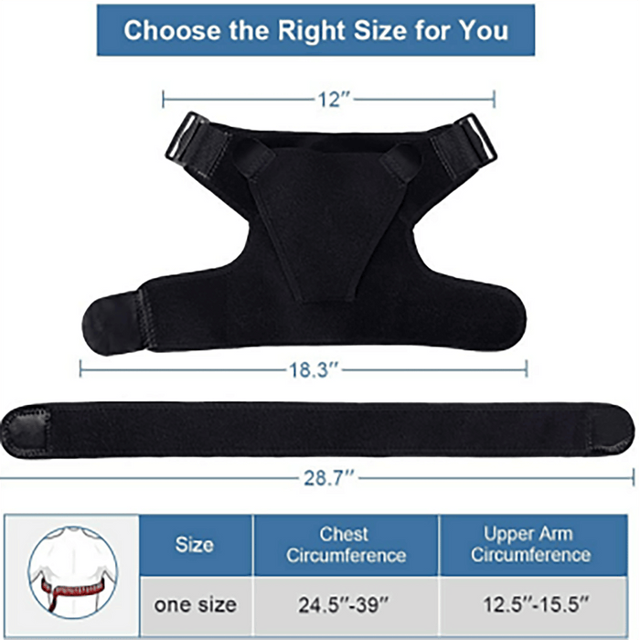 Shoulder Support Brace for Men and Women, Adjustable Shoulder Stability Brace with Pressure Pad. Should Compression Sleeve for Shoulder Injuries, Rotator Cuff, AC Joint