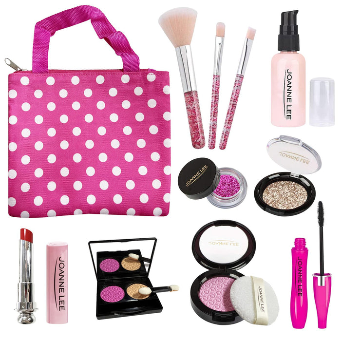 Pretend Makeup Set for Girls, Fake Make Up Kit with Cosmetic Bag, Kids Vanity Set Cosmetic Toy for 3, 4, 5, 6, 7, 8 Year Old Little Princess Birthday Gifts