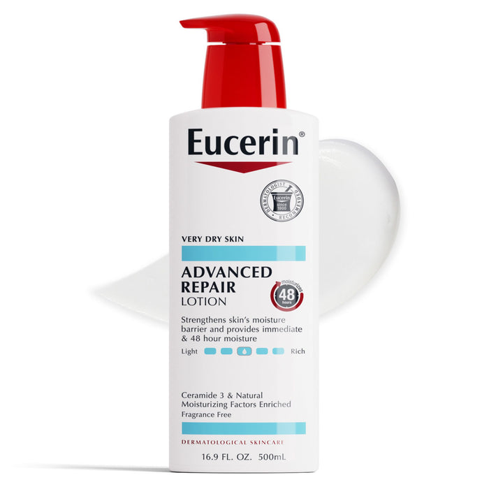 Eucerin Advanced Repair Body Lotion, Fragrance Free, 16.9 fl oz Bottle