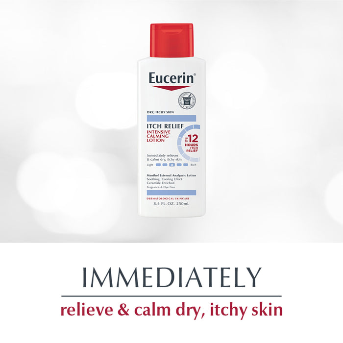 Eucerin Itch Relief Intensive Calming Body Lotion, Fragrance Free, 8.4 fl oz Bottle