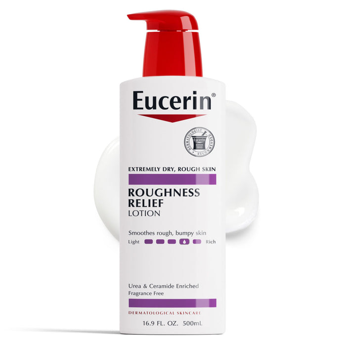 Eucerin Roughness Relief Body Lotion, Fragrance Free, 16.9 fl oz Bottle